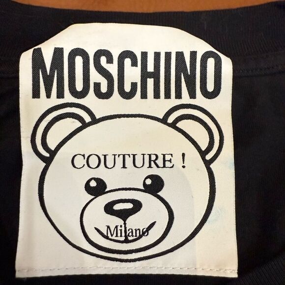 LIKE NEW MOSCHINO Teddy dollar logo T-shirt Size Medium - Picture 5 of 5